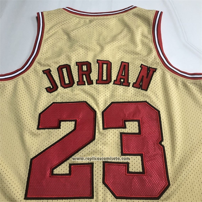 Camiseta Chicago Bulls Michael Jordan NO 23 Mitchell & Ness 1995-96 Oro